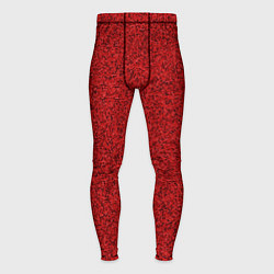 Тайтсы мужские Тёмный красный мелкая мозаика, цвет: 3D-принт