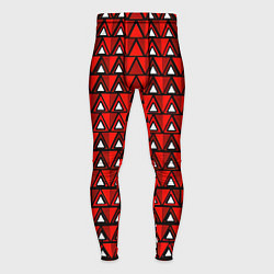 Тайтсы мужские Узор из треугольников с чёрной обводкой красный, цвет: 3D-принт