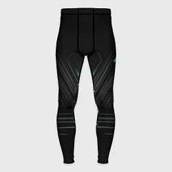 Мужские тайтсы Футуристическая абстракция с зеленым неоновым свет