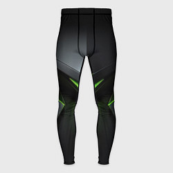 Тайтсы мужские Black green abstract nvidia style, цвет: 3D-принт