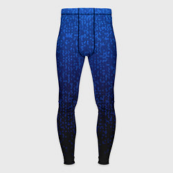 Тайтсы мужские Градиент мелкая мозаика сине-чёрный, цвет: 3D-принт