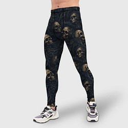 Тайтсы мужские Черепа в кустах, цвет: 3D-принт — фото 2