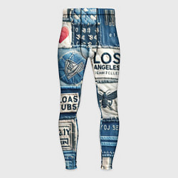 Тайтсы мужские Лос Анджелес на джинсах-пэчворк, цвет: 3D-принт