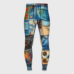 Тайтсы мужские Vanguard denim patchwork - ai art, цвет: 3D-принт