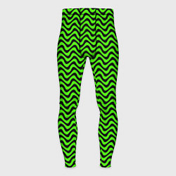 Тайтсы мужские Искажённые полосы кислотный зелёный, цвет: 3D-принт