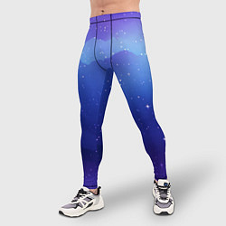 Тайтсы мужские Синий космос и звезды, цвет: 3D-принт — фото 2