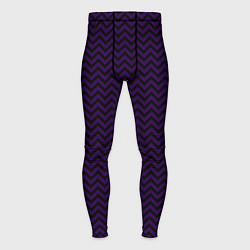 Тайтсы мужские Чёрно-фиолетовый ломаные полосы, цвет: 3D-принт