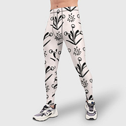 Тайтсы мужские Веточка цветочная, цвет: 3D-принт — фото 2