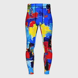 Тайтсы мужские Смелые мазки яркой краски - нейросеть, цвет: 3D-принт