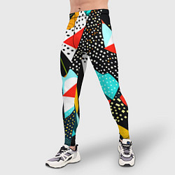 Тайтсы мужские Abstract patchwork - ai art, цвет: 3D-принт — фото 2