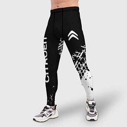 Тайтсы мужские Ситроен: следы от шин, цвет: 3D-принт — фото 2