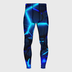 Мужские тайтсы Яркие голубые неоновые плиты в разломе