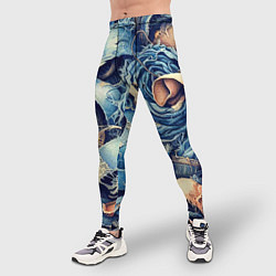Тайтсы мужские Джинсовая рванина - модный тренд, цвет: 3D-принт — фото 2