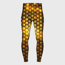 Мужские тайтсы Металлические соты - роскошный блеск золота