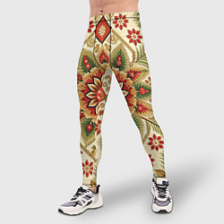 Тайтсы мужские Стиль советского ковра узоры и орнамент, цвет: 3D-принт — фото 2