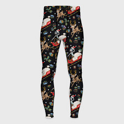 Мужские тайтсы Рик и Морти сани с оленем - Christmas