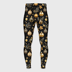 Мужские тайтсы Золотые новогодние шары