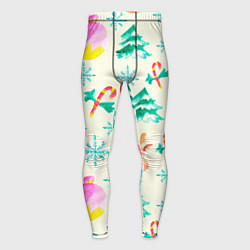 Мужские тайтсы Зимний новогодний узор