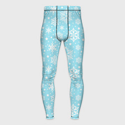 Мужские тайтсы Нежный зимний паттерн со снежинками