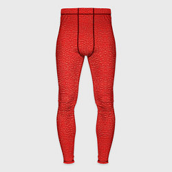 Мужские тайтсы Красная кожаная текстура