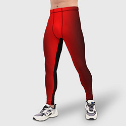 Тайтсы мужские Чёрно-красный градиент по центру, цвет: 3D-принт — фото 2