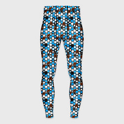 Мужские тайтсы Киберпанк шестиугольники синие