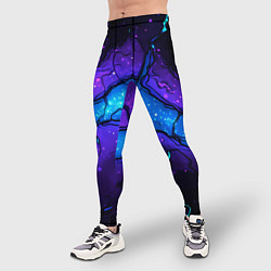 Тайтсы мужские Синяя звездная полоса в плите текстура, цвет: 3D-принт — фото 2