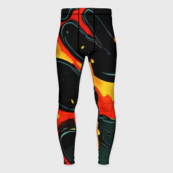 Мужские тайтсы Оранжевые разломы текстура