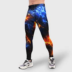 Тайтсы мужские Лада и лед в разломе плит, цвет: 3D-принт — фото 2