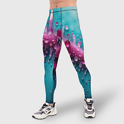 Тайтсы мужские Розовые кристаллы, цвет: 3D-принт — фото 2
