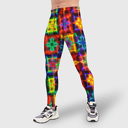 Тайтсы мужские Неоновое стекло абстракция, цвет: 3D-принт — фото 2