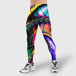 Тайтсы мужские Фрактальный узор неоновый, цвет: 3D-принт — фото 2