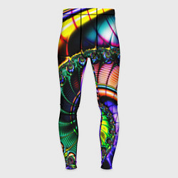 Мужские тайтсы Фрактальный узор неоновый