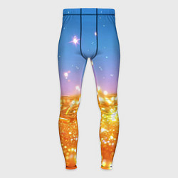 Мужские тайтсы Золотые шарики на голубом фоне