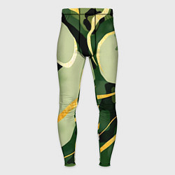Мужские тайтсы Зеленый природный паттерн