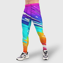 Тайтсы мужские Радужные брызги краски текстура, цвет: 3D-принт — фото 2