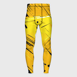 Мужские тайтсы Желтая краска на черном фоне