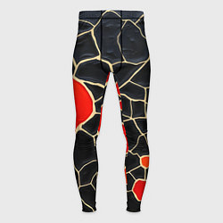 Мужские тайтсы Красная абстракция на черном лаке