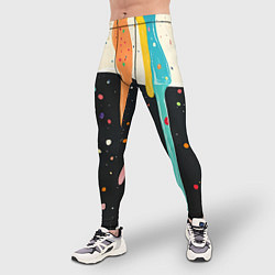 Тайтсы мужские Разноцветные капли текстура, цвет: 3D-принт — фото 2