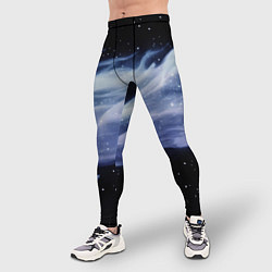 Тайтсы мужские Синяя волна в космосе - текстура, цвет: 3D-принт — фото 2