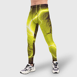 Тайтсы мужские Color yellow black, цвет: 3D-принт — фото 2