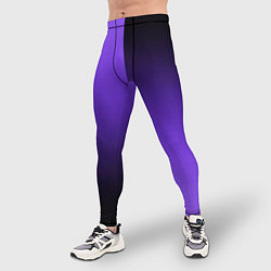 Тайтсы мужские Чёрно-сиреневый градиент пополам, цвет: 3D-принт — фото 2