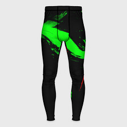 Тайтсы мужские Color black green red, цвет: 3D-принт