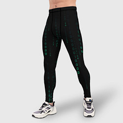 Тайтсы мужские Color black turquoise, цвет: 3D-принт — фото 2