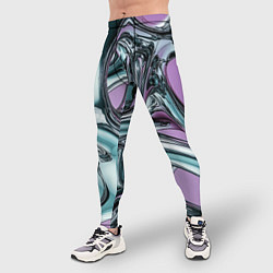 Тайтсы мужские Металлическая абстракция на фиолетовом фоне, цвет: 3D-принт — фото 2