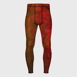 Мужские тайтсы Абстракция - green circles in red