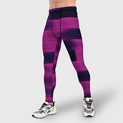 Тайтсы мужские Color pink square, цвет: 3D-принт — фото 2