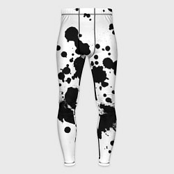 Тайтсы мужские Брызги черной краски, цвет: 3D-принт