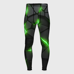 Тайтсы мужские Зеленая неоновая броня, цвет: 3D-принт