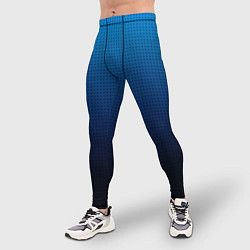 Тайтсы мужские Из голубого в чёрный градиент с точками, цвет: 3D-принт — фото 2